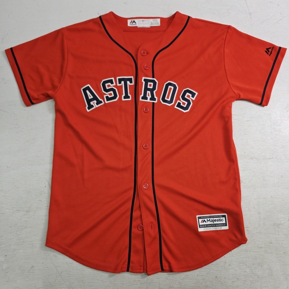 Majestic Houston Astros George Springer #4 Orange Coolbase Youth L Jersey MLB